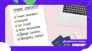 Checklist de viagem internacional (passaporte, vistos, vacinas e outros